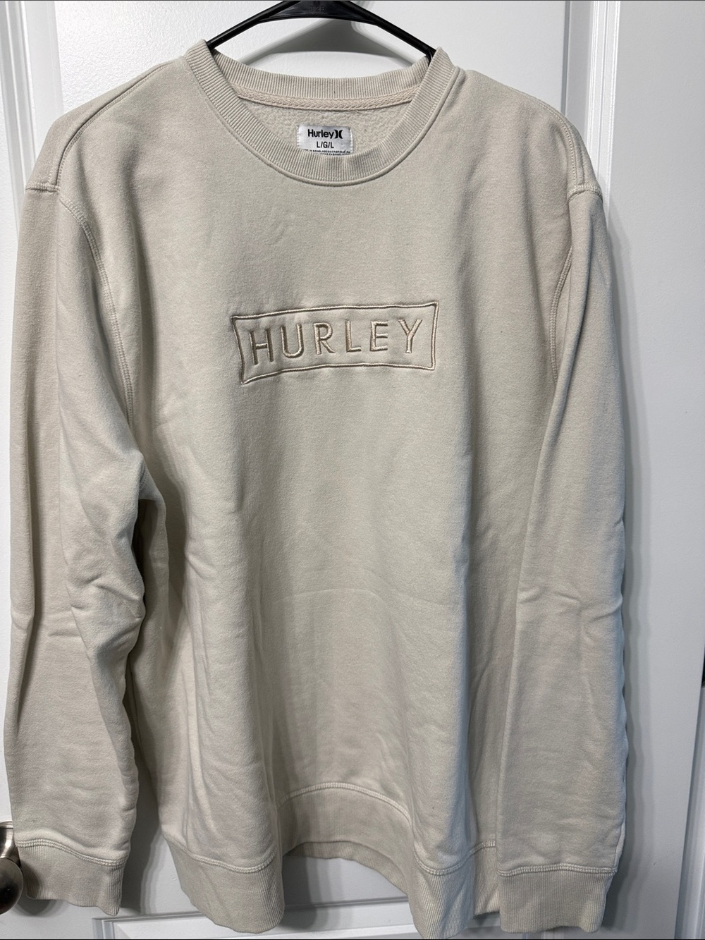 Hurley Men's Light Cream Crewneck Pullover